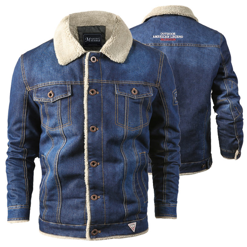 2020 Men Winter Fashion Cowboy Jacket Trendy Warm Fur Liner Denim Thick Jacket Top Coat Mens Jean Jackets Outwear Male Plus 5XL