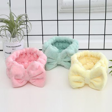 Cute Soft Coral Velvet Headband Fleece Turban Headwrap for Spa
