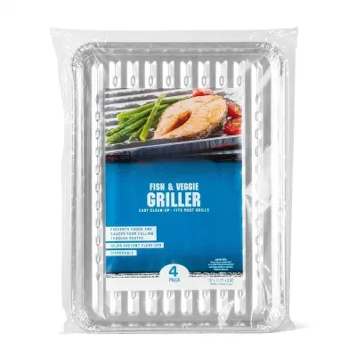 Disposable Veggie Grilling Fish Veggie Non-Stick Aluminum Grill Liner Griller