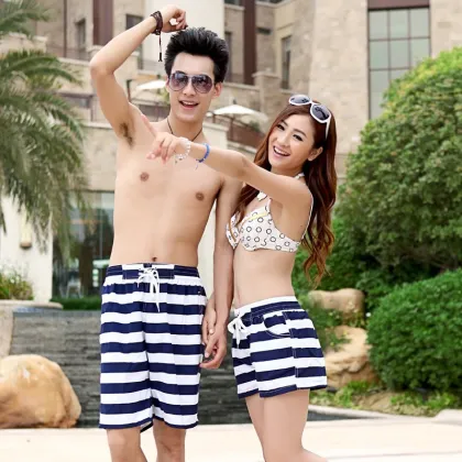 Favorable New Korea Style Couples Surfing Swim Wear Trunks Pants