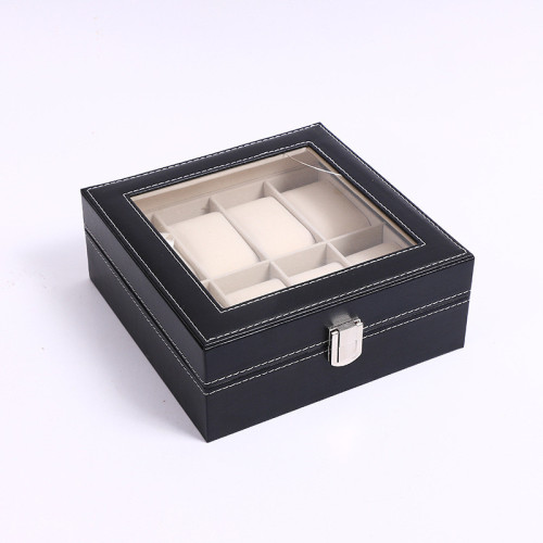 8 Slots Gif Box de cuero Reloj Caja de envasado