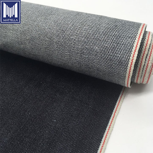 99% bomull 1% Lycra Stretch selvedge denimtyg