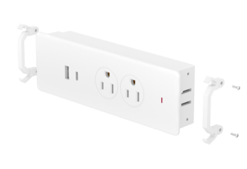 2 outlet US retention clip power strip
