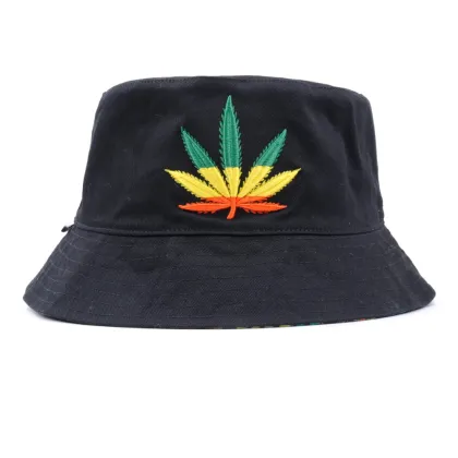 fisherman cotton black bucket hat