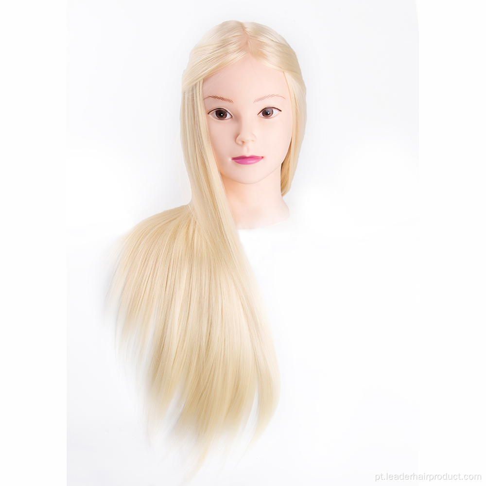 Cabeça de boneca de cabeleireiro manequim de barbeiro de cabelo sintético