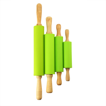 Kinder Design Silikon Nudelholz mit Holzgriffen