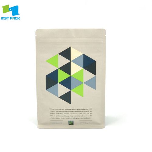 100% bio kompostovatelná stojan na box spodní pouzdro kávové tašky se zipem