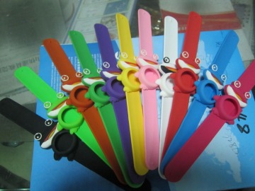 new product candy color funny cartoon character shape slap on bracelet