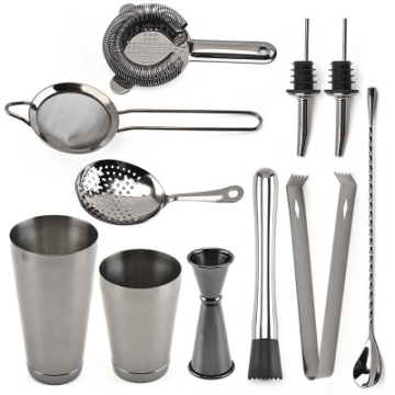 Cocktail Shaker Set: Bartender Kit with Boston Shaker, Bar Tools & Accessories