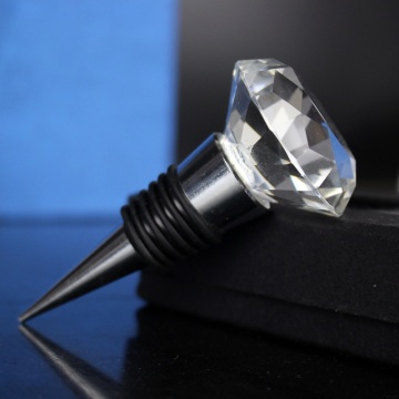 Wholesale Diamond Shape Crystal Wine Stoppers for Wedding Souvenirs and Gifts