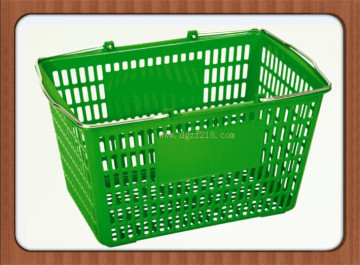 Low Price Plastic Supermarket Baskets with Handle for Shopping