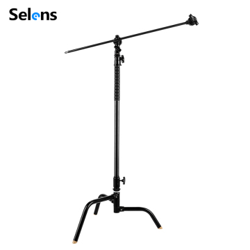 Selens SLS136B 10ft/305cm Black Heavy Duty C Stand for Studio Photography