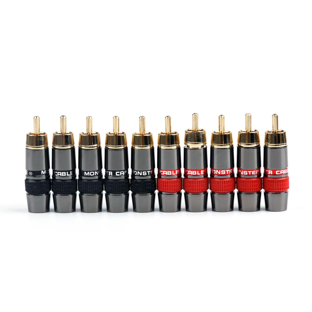 Areyourshop High Quality RCA 8mm Cable Plug Copper Gold Connectors