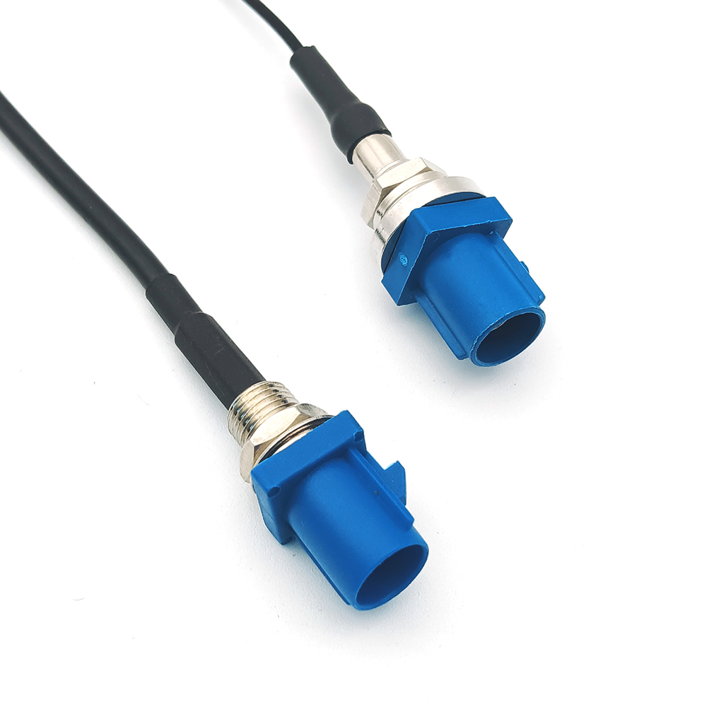 Automotive Straight Fakra C Male Bulkhead Crimp Connector