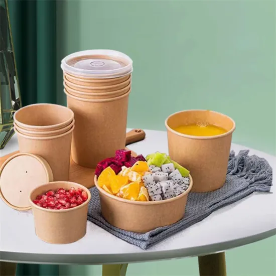 Paper disposable salad fast food takeout packing bowl