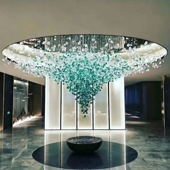 Customized Colorful Handmade Stone Decorative Art Glass Chandelier