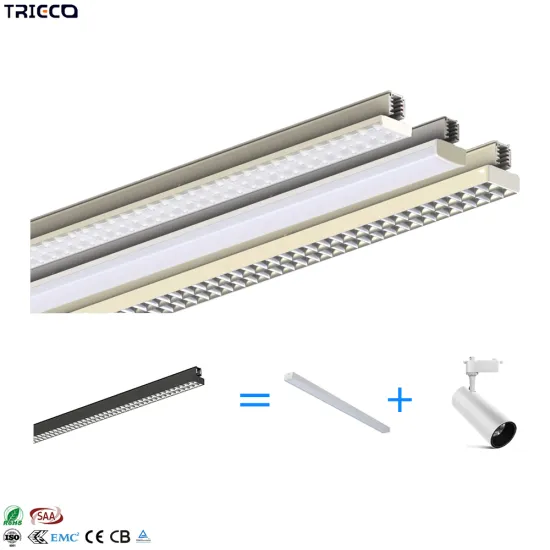 Modern 3000K 4000K LED Track Lights for Commercial Supermarket - 160Lm/W Adjustable Lighting System