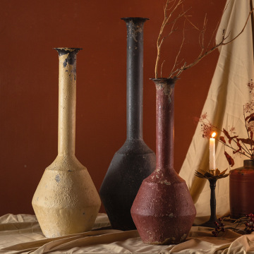 Handgemaakte vintage grote ijzeren bloemenvaas voor woningdecoratie