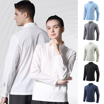 Men's Long Sleeve Equestrian Anti-UV Shirts Baselayer Tops