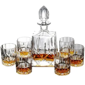 Custom Color Whisky Glass Set with Logo - Hot Sale Transparent Decanter
