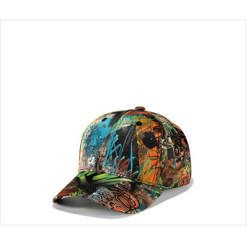 Man skull cap abstract doodle baseball cap