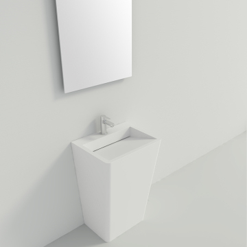 Luxury Hotel White Freestanding Wash Basin for Shopping Mall - BS-8509