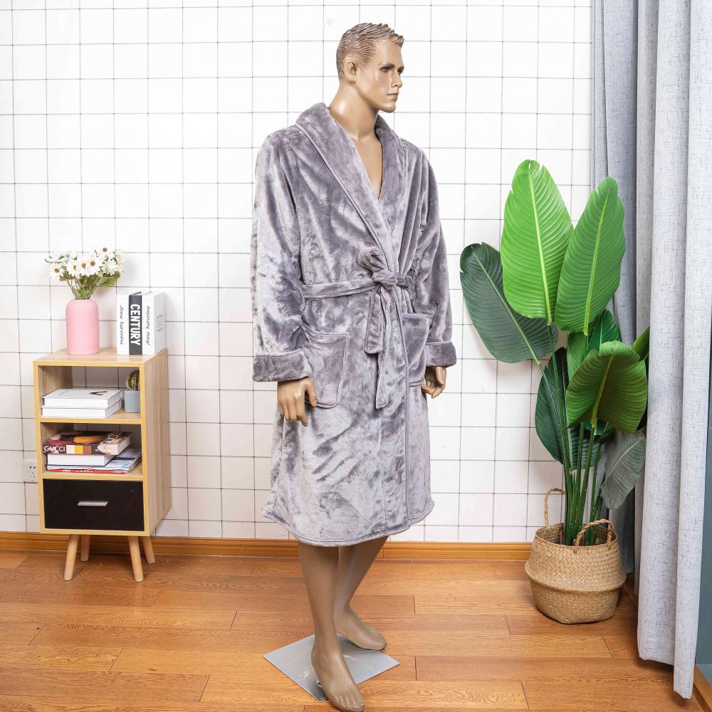 Luxury Printed Male Plus Size Fleece Plush Bathrobes