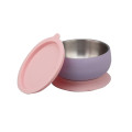 Double Wall Stainless Steel Baby Feeding Bowl with Silicone Base and Lid