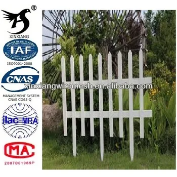 White PVC picket fence