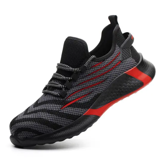 Wholesale Breathable Fly Knitted Safety Shoes with Steel Toe, Anti-Impact & Anti-Puncture