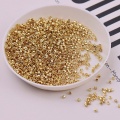 10g Golden Color 1.5mm Mini Glass Bugle Beads 15/0 Plating Glass Seed Beads Tube For DIY Jewelry Knitting Embroidery Craft