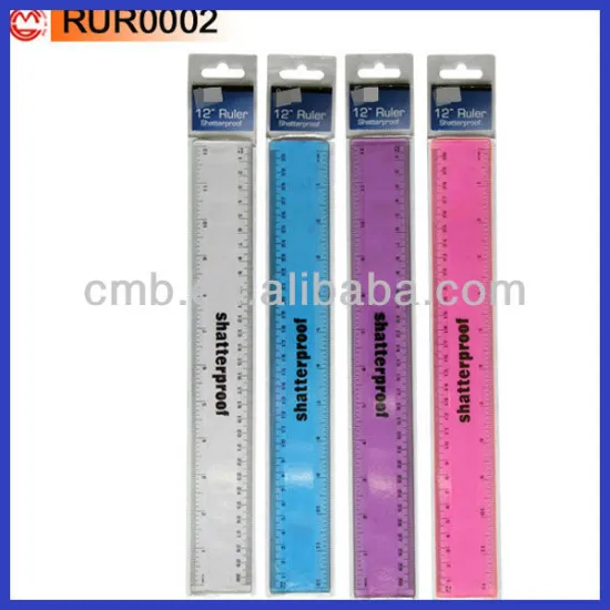 OFFICE PLASTIC 30CM RULER SET