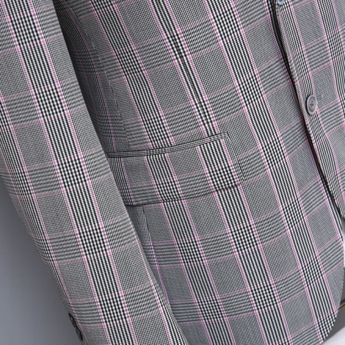 High End Fashion Bespoke Plaid Grey Woolen Suit