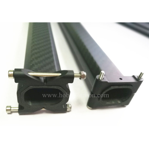 30X30mm Horizontal Octagon Black carbon fiber Tube Clamp