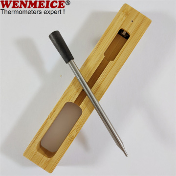 thermomètre numérique pour barbecue thermomètres à viande sans fil à dents bleues 6 sondes avec chargeur de base en bois