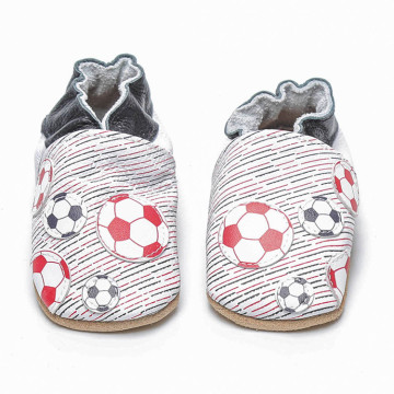 Zapatos de cuero suaves de fútbol para bebés de impresión unisex