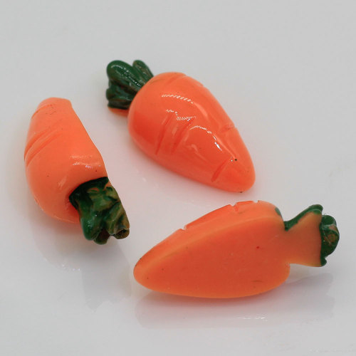 Mini cabochon in resina a forma di carota con retro piatto 100 pezzi / borsa per decorazioni per giocattoli fai-da-te Charms perline Cucina Ornamenti per frigorifero Slime