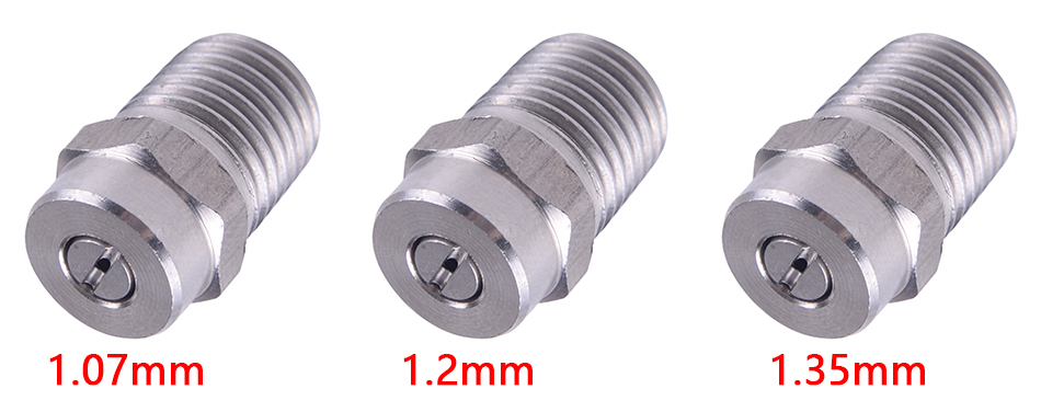 Laveuse ultime 1/4 "mâle NPT 304 Type de vis Nettoyer de surface, 25 degrés 2,0 pointe de pulvérisation à l'orifice