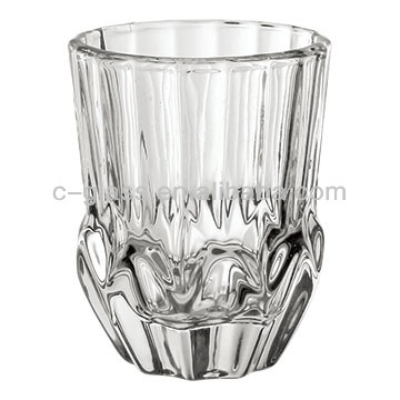 Hand Pressed Clear Crystal Whiskey Glass