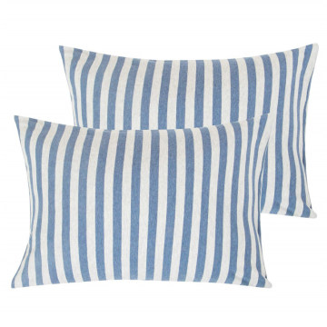 Colored Cotton Toddler Blue-Stripe Jersey Pillowcases