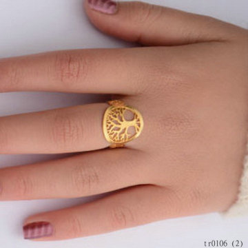 Gold plated filled tree of life ring
