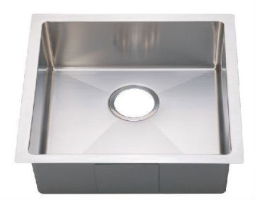Square single bowl stainless steel handmade kitchen sink