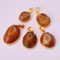 Natural Charms agate semi precious stone necklace with pendant