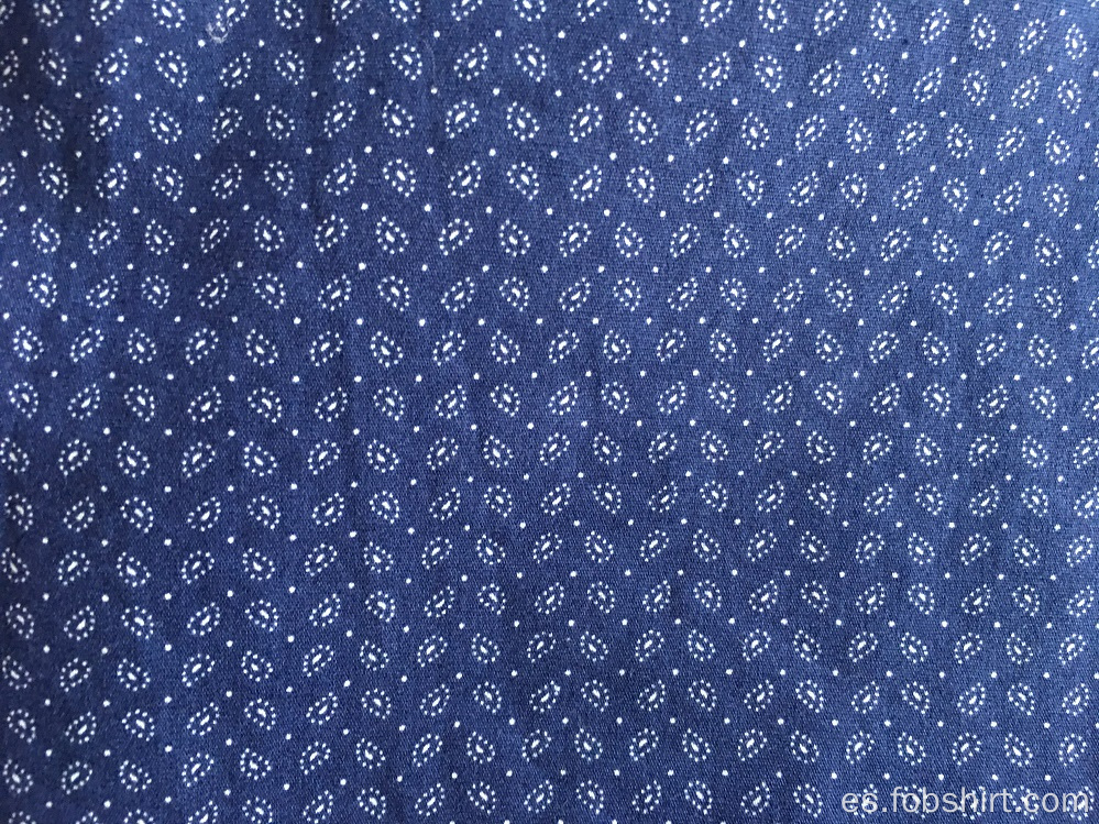 Camisa de manga corta con estampado azul marino