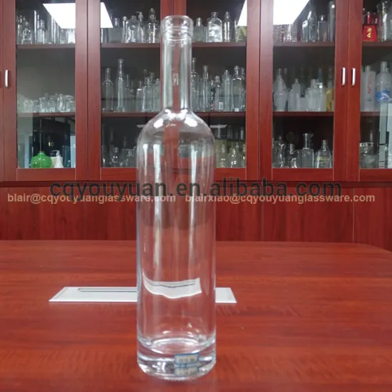 750ML Round Unique Design Glass Bottle Thick Bottom Glass Liquor Bottles