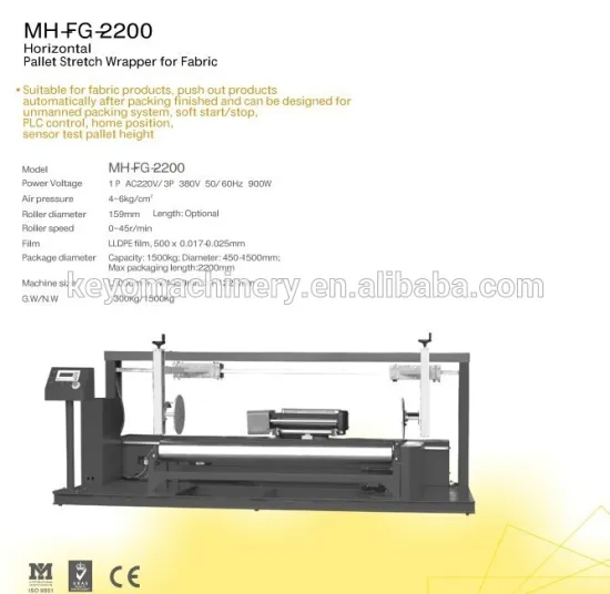 Fabric reel wrapping machine