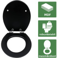 Fanmitrk Black Toilet Seat Wooden-Durable Wood Toilet Seat