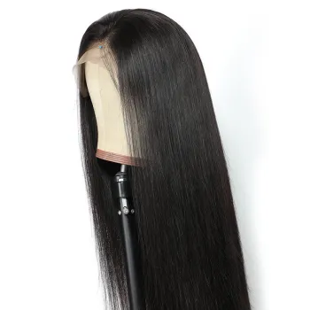 360 Lace Front Wigs 180% Density Undetectable Transparent Lace Wig Straight High Ponytail Preplucked