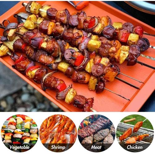 Outdoor BBQ Grilled Chicken Wings with Vegetables