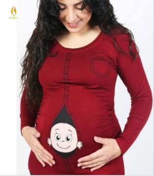 Plus Size Maternity Eco-Friendly Jersey Tee Shirts with OEM Service